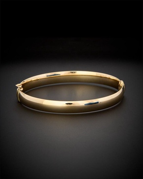 14K Italian Gold Polished Hinge Bangle