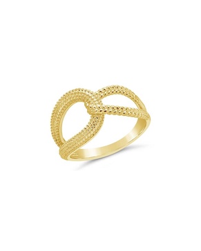 Sterling Forever 14K Plated Interlocking Chain Ring