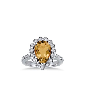 Gem Spark 14K 5.41 ct. tw. Diamond & Citrine Ring