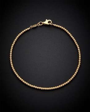 14K Italian Gold Polished Bead Bracelet