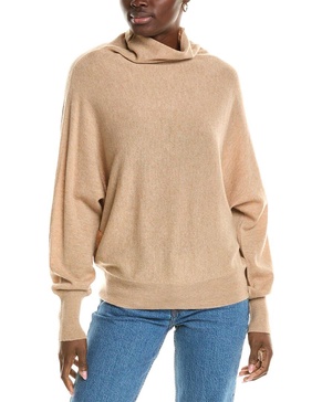 wool & cashmere-blend high neck slouchy bat jumper