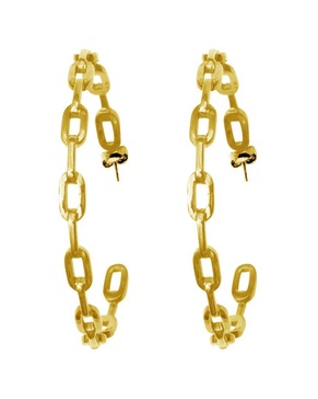 ADORNIA 14K Plated Link Hoops