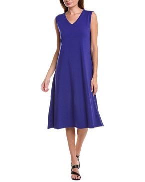 EILEEN FISHER V-Neck Midi Dress