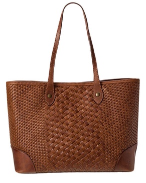 Frye Melissa Basket Woven Leather Shopper Tote