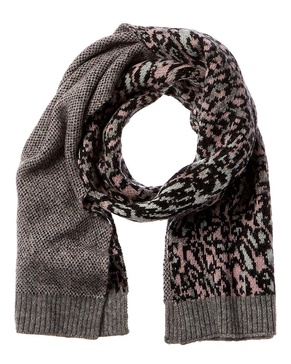 AllSaints Kaia Leopard Wool & Alpaca-Blend Scarf