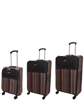 Adrienne Vittadini Horizontal Striped Collection 3pc Luggage Set