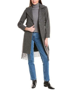 Sam Edelman Fringe Wool-Blend Wrap Coat