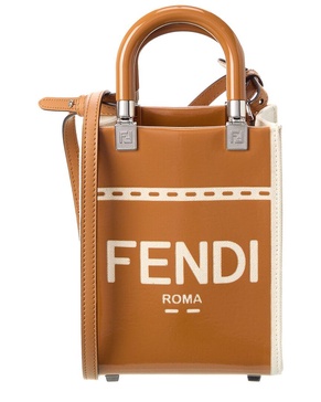 Fendi Sunshine Mini Bag In Canvas And Patent Leather