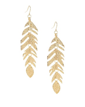 Eye Candy LA Luxe Collection Mia Feather Statement Earrings