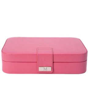 Bey-Berk Pink Leatherette 24 Section Jewel Case