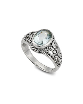 Samuel B. Silver 2.00 ct. tw. Blue Topaz Balinese Ring