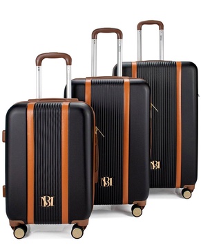 Badgley Mischka Mia 3pc Expandable Retro Luggage Set