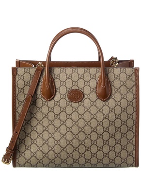 Gucci Small GG Supreme Canvas & Leather Tote