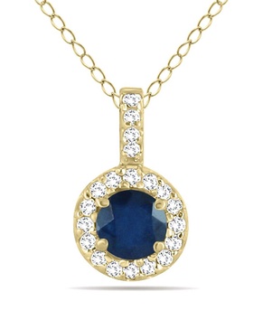 Gem Spark 14K 0.55 ct. tw. Diamond & Sapphire Necklace