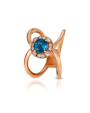 Le Vian 14K Strawberry Gold 0.96 ct. tw. Diamond & London Blue Topaz Ring