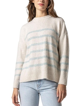 Lilla P Easy Striped Pullover Wool-Blend Sweater