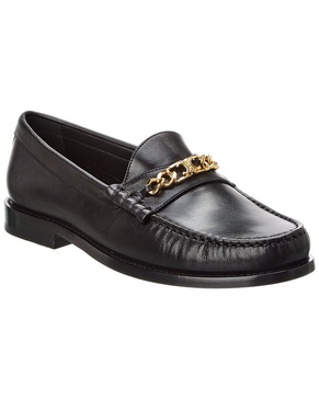 CELINE Luco Chain Detail Leather Loafer