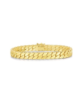 14K Italian Gold Modern Curb Chain Bracelet