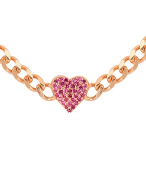 Gabi Rielle 14K Over Silver CZ Heart Choker Necklace