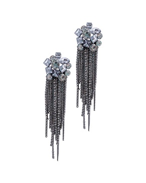 ADORNIA Crystal Cluster Fringe Earrings