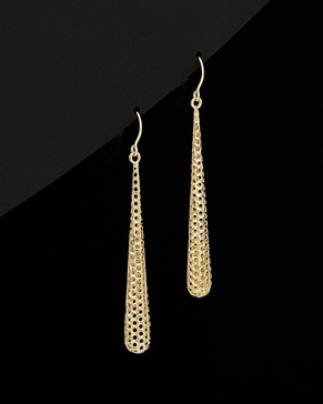 14K Italian Gold Round Cut-Out Drop Earrings