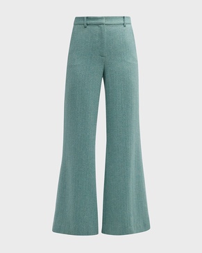 Pilar Wide-Leg Wool-Blend Pants