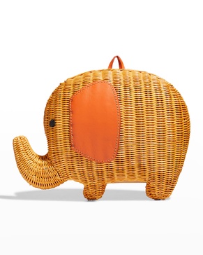 Baby Elephant Wicker Clutch Bag