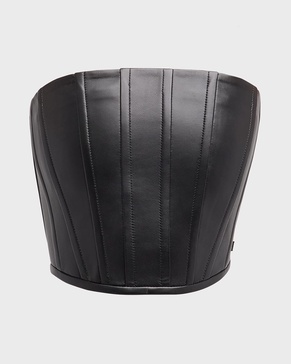 Strapless Leather Crop Corset Top