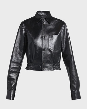 Smooth Nappa Leather Short Jacket