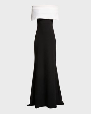 Off-the-Shoulder Two-Tone Gown