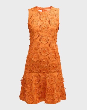 Sunflower Embroidered Sleeveless A-Line Dress