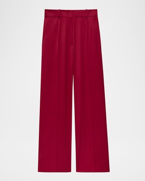 Pleated Wide-Leg Suit Pants