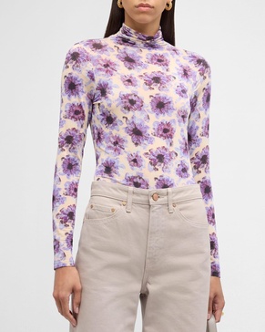 Aurelia Printed Turtleneck Long-Sleeve Top