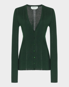 Lillian Slim V-Neck Wool Cardigan