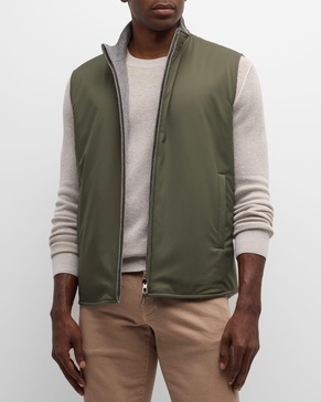 Men's Marlin Cashmere and Nylon Reversible Vest