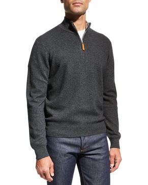 Men's Wool-Cashmere 1/4-Zip Sweater