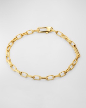 18K Yellow Gold Link Bracelet, 8"L