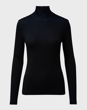 Turtleneck Long-Sleeve Modal-Stretch Top