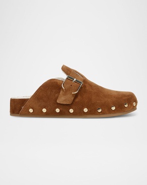 Fern Suede Buckle Cozy Loafer Clogs