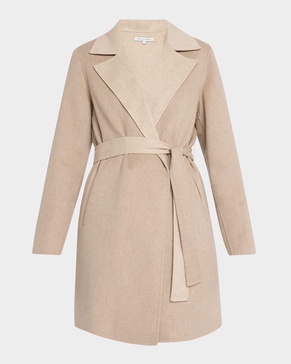 Cashmere-Blend Wrap Coat