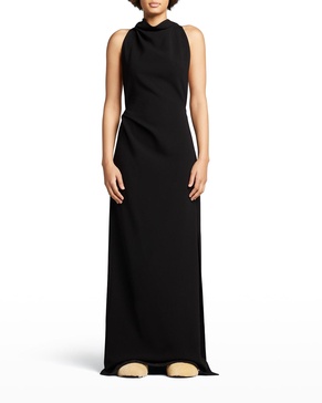 Halter-Neck Matte Crepe Backless Gown