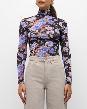 Aurelia Printed Turtleneck Long-Sleeve Top