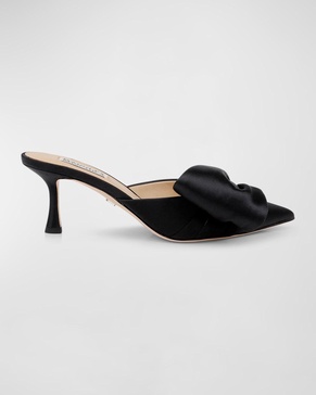 Alaya Silk Bow Mule Pumps