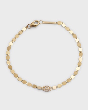 14K Yellow Gold Single Flawless Nude Link Bracelet