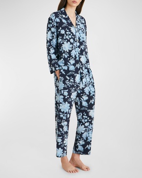 Casablanca Cropped Floral-Print Silk Pajama Set