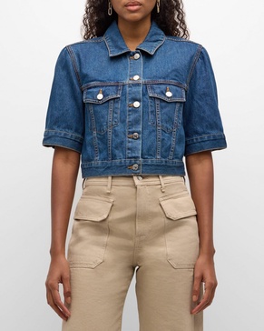 Raina Short-Sleeve Denim Jacket