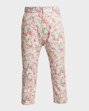 High-Rise Floral-Print Trousers