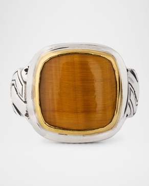 Men's Sterling Silver and Bronze Tigers Eye Ring