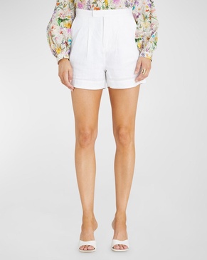 Carrington Pleated Linen Shorts