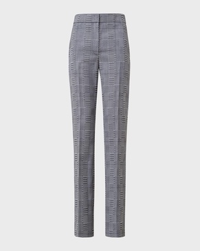 Chio Blurred Glencheck Wool Straight-Leg Pants